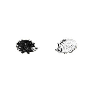 Indio Jewelry Tiny Brushed Silver Hedgehog Stud Earrings #2122